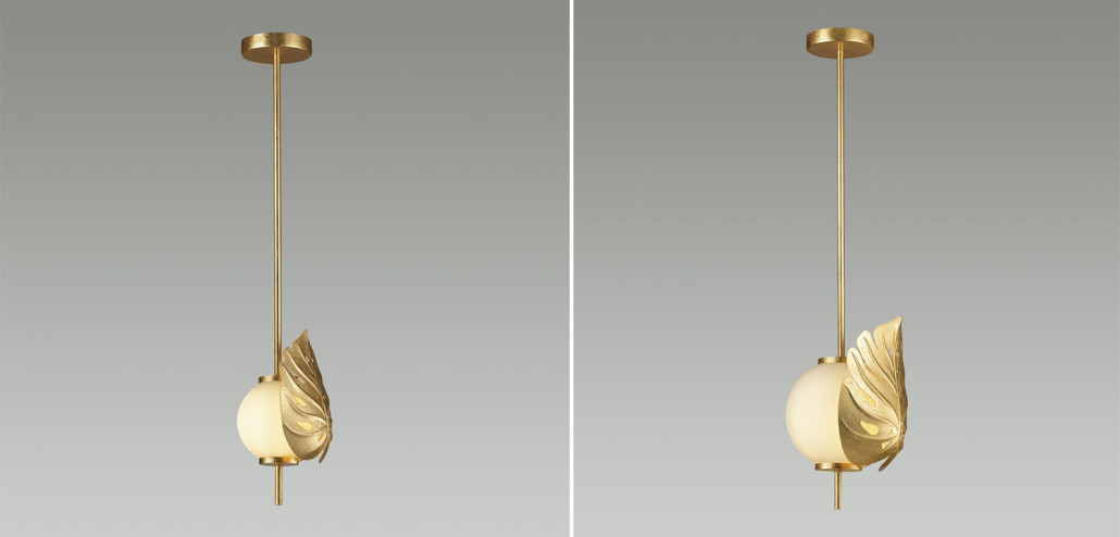 Подвесной светильник Gold Monstera Leaf
