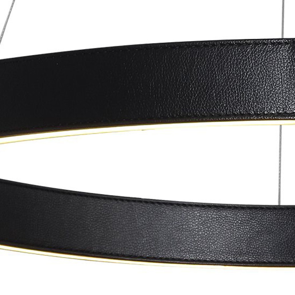 Подвесной светильник Half Ring black leather 60