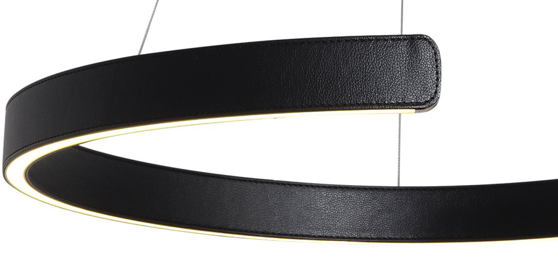 Подвесной светильник Half Ring black leather 60
