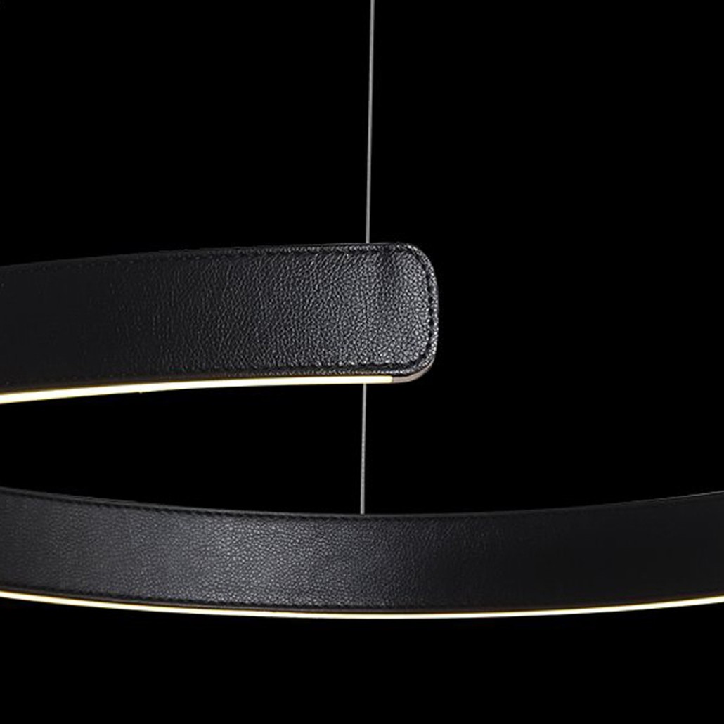 Подвесной светильник Half Ring black leather 60