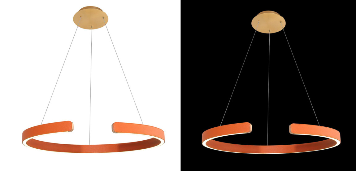 Подвесной светильник Half Ring orange leather