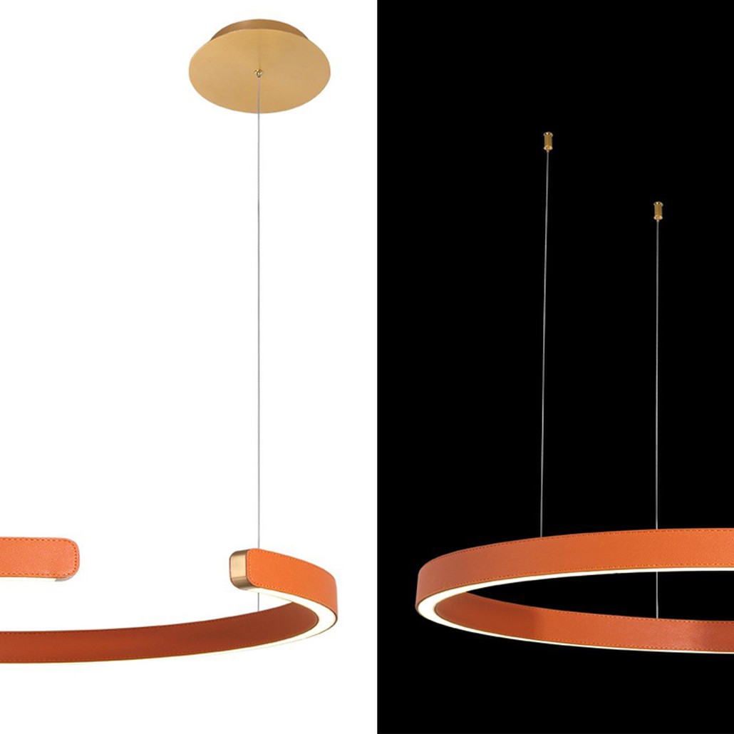 Подвесной светильник Half Ring orange leather