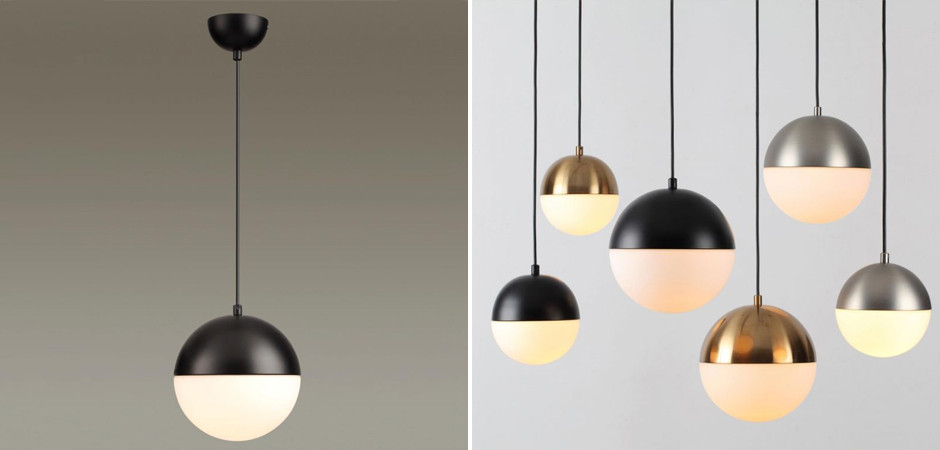 Подвесной светильник Hemisphere Черный диаметр 20 см