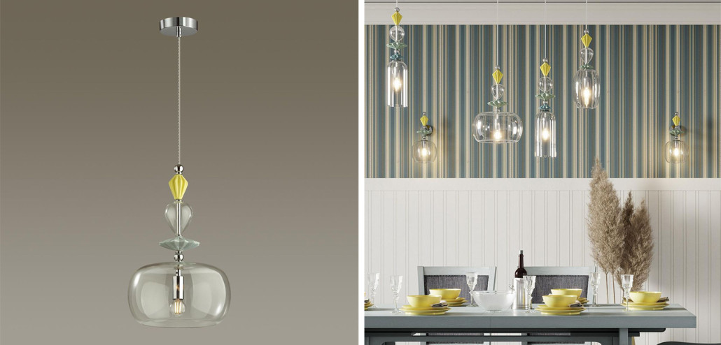 Подвесной светильник Iris Glas hanging lamp candy A chrome