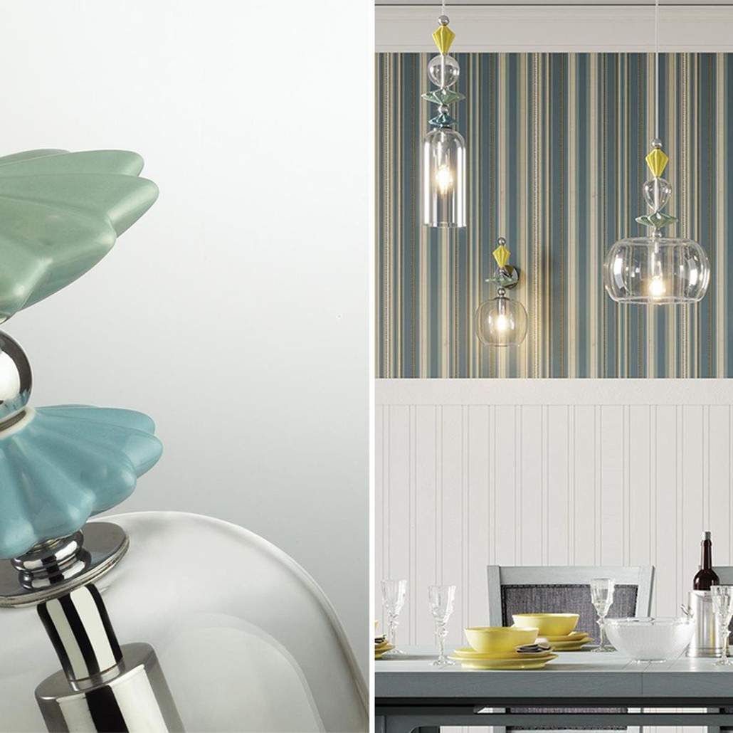 Подвесной светильник Iris Glas hanging lamp candy C chrome