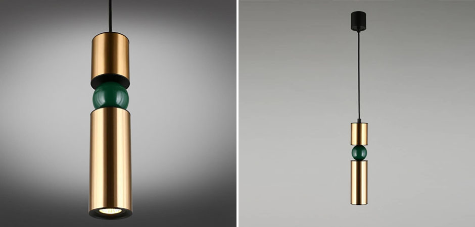 Подвесной светильник Lee Broom Fulcrum Золото и Зеленый цвет