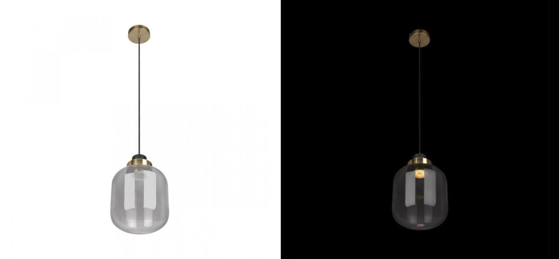 Подвесной светильник Light Vessel Серое стекло диаметр 18