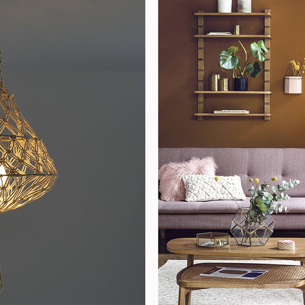Подвесной светильник Macrame Wicker Hanging lamp