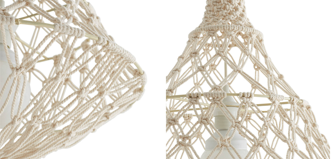 Подвесной светильник Macrame Wicker Hanging lamp