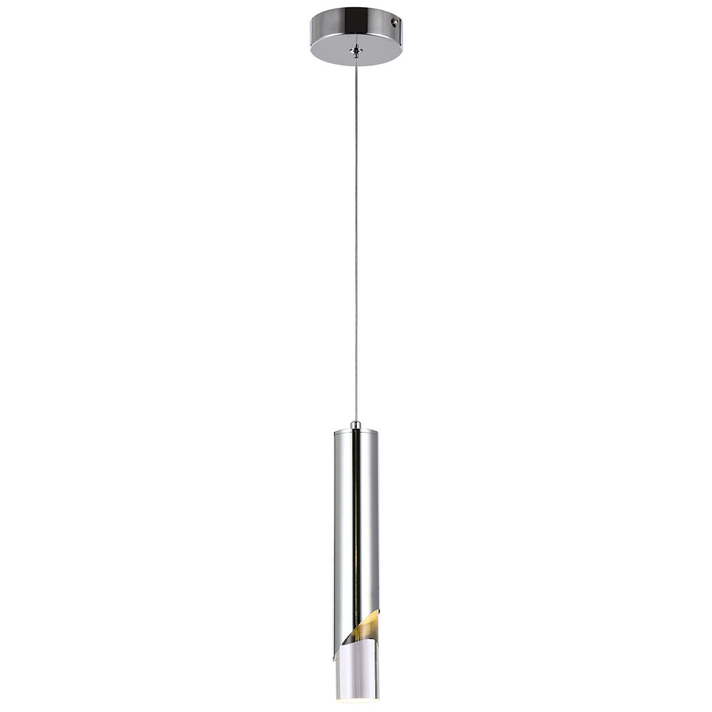 Подвесной светильник Metal Acrylic Tube Chrome Hanging Lamp