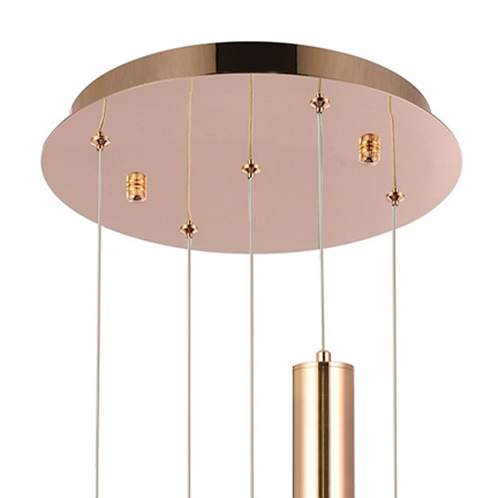 Подвесной светильник Metal Acrylic Tube Five Gold Hanging Lamp