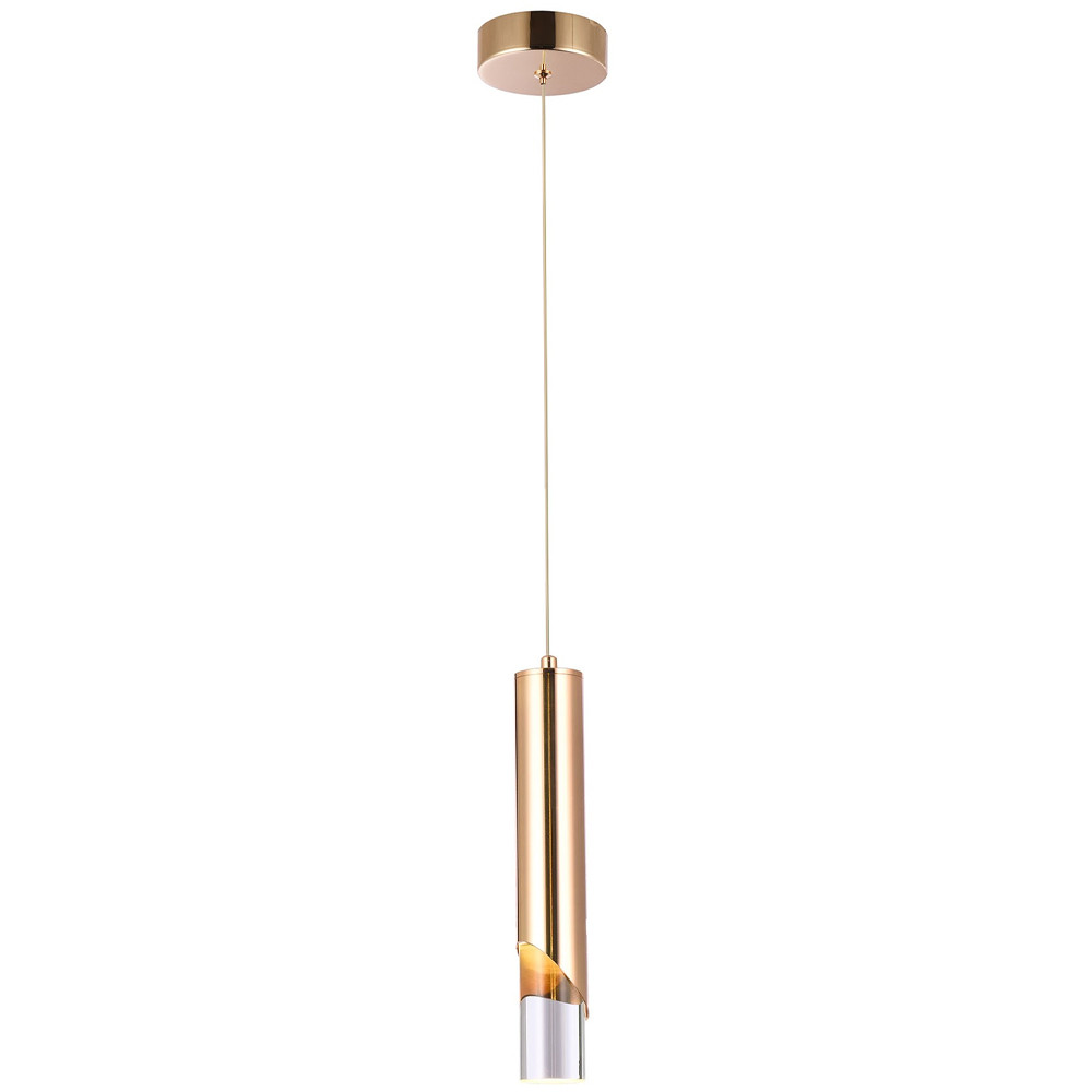 Подвесной светильник Metal Acrylic Tube Gold Hanging Lamp