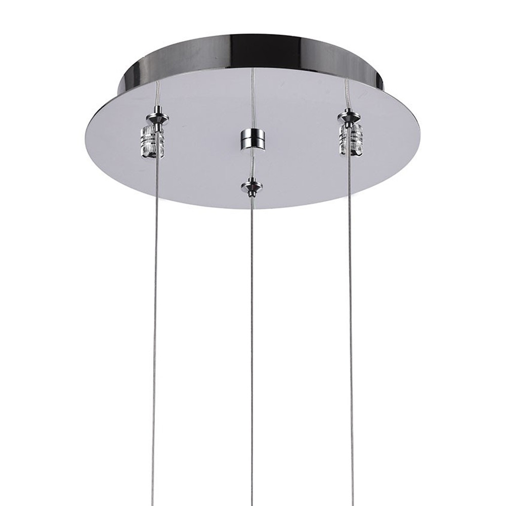Подвесной светильник Metal Acrylic Tube Trio Chrome Hanging Lamp