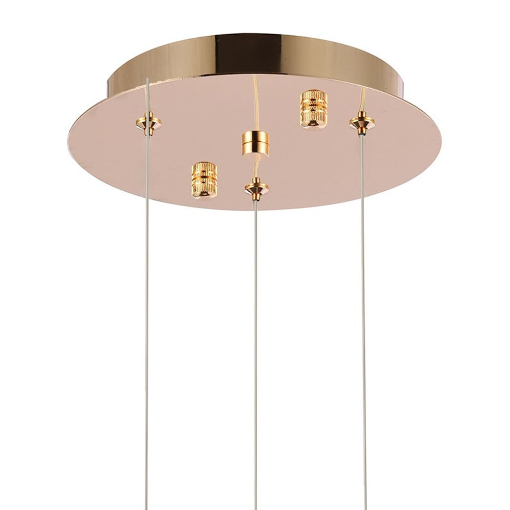 Подвесной светильник Metal Acrylic Tube Trio Gold Hanging Lamp