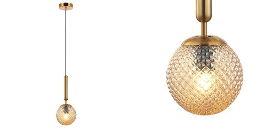 Подвесной Светильник Mura с Янтарным Плафоном