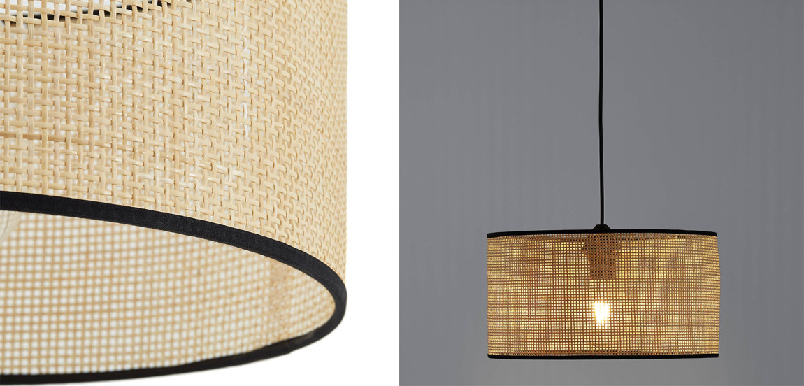 Подвесной светильник Ottar Wicker beige black 40