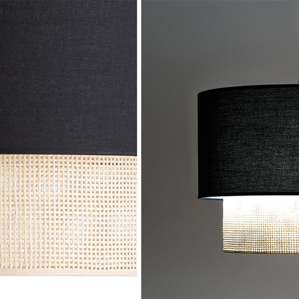 Подвесной светильник Ottar Wicker Black lampshade