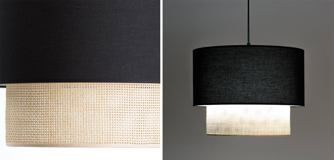 Подвесной светильник Ottar Wicker Black lampshade