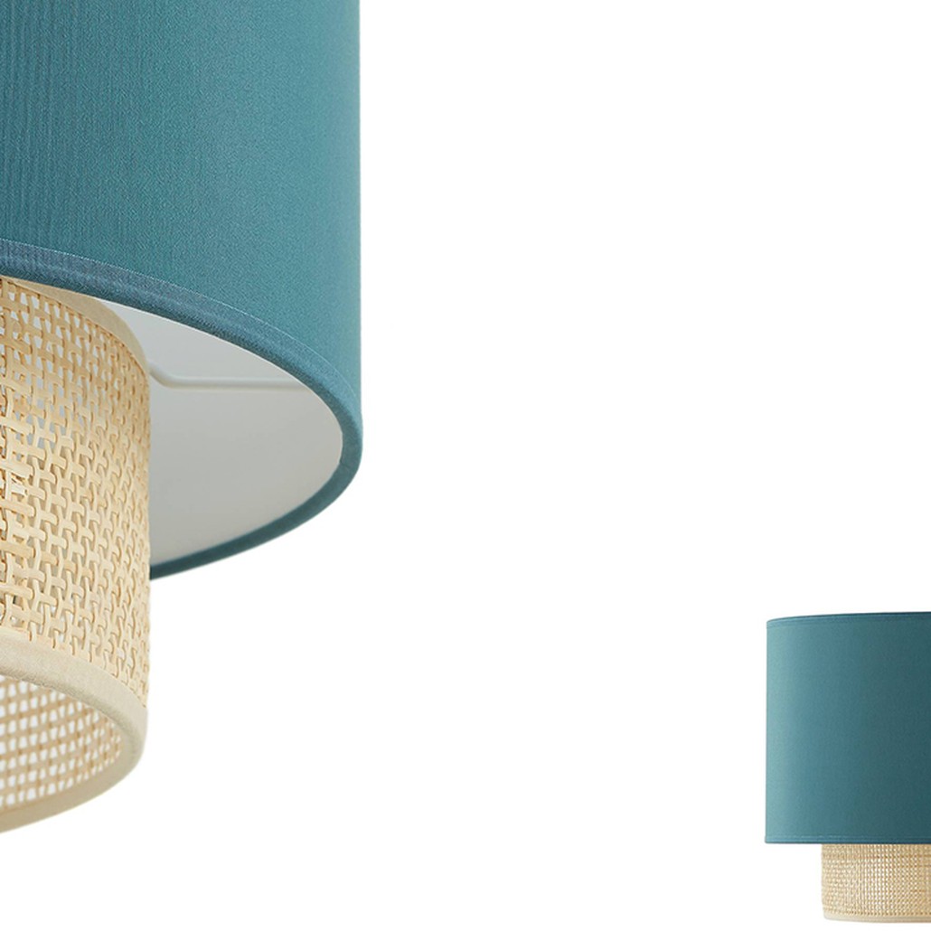 Подвесной светильник Ottar Wicker Turquoise lampshade