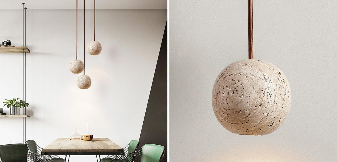 Подвесной светильник POVL COMBO TRAVERTINE