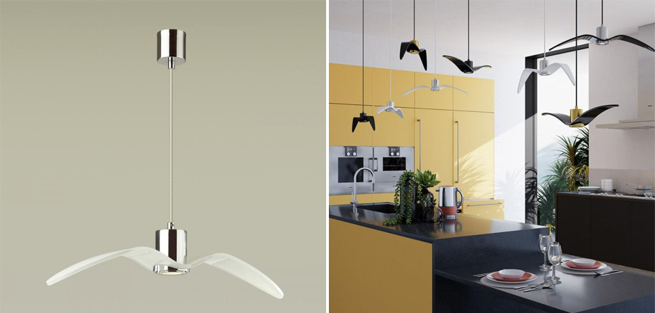 Подвесной светильник Seagull Average Chrome белый