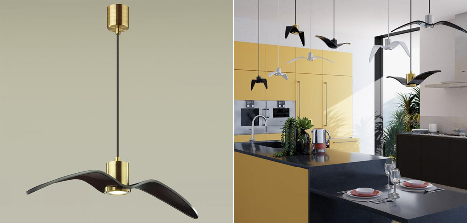 Подвесной светильник Seagull Average Gold черный