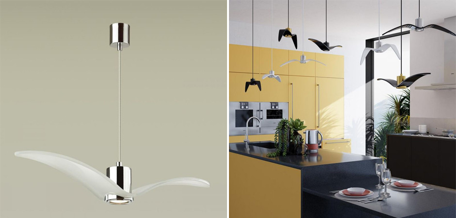 Подвесной светильник Seagull Scope Chrome белый