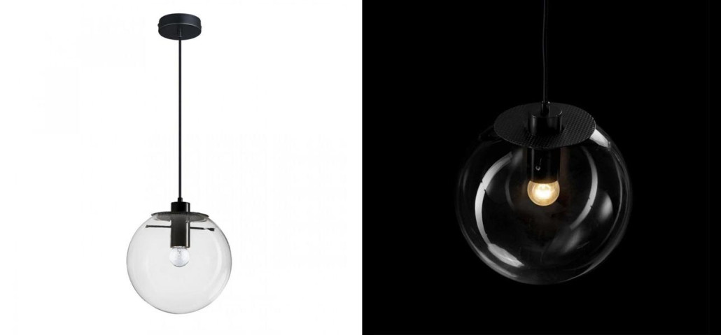 Подвесной светильник Selene Glass Ball Ceiling Lights Black  40 cm