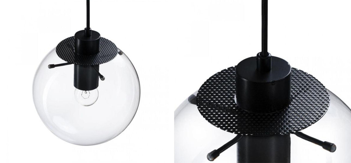 Подвесной светильник Selene Glass Ball Ceiling Lights Black 20 cm