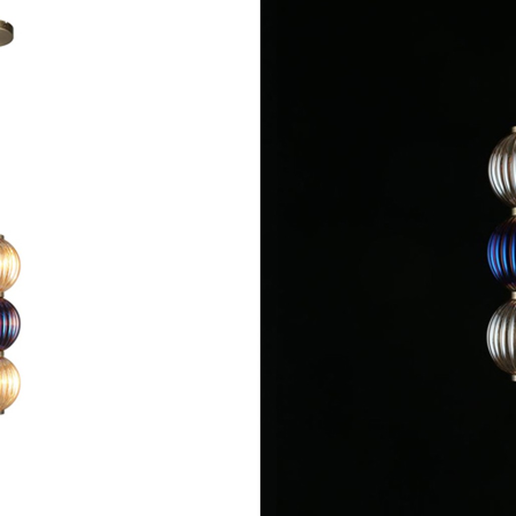 Подвесной светильник Shell Beads с цветным стеклом