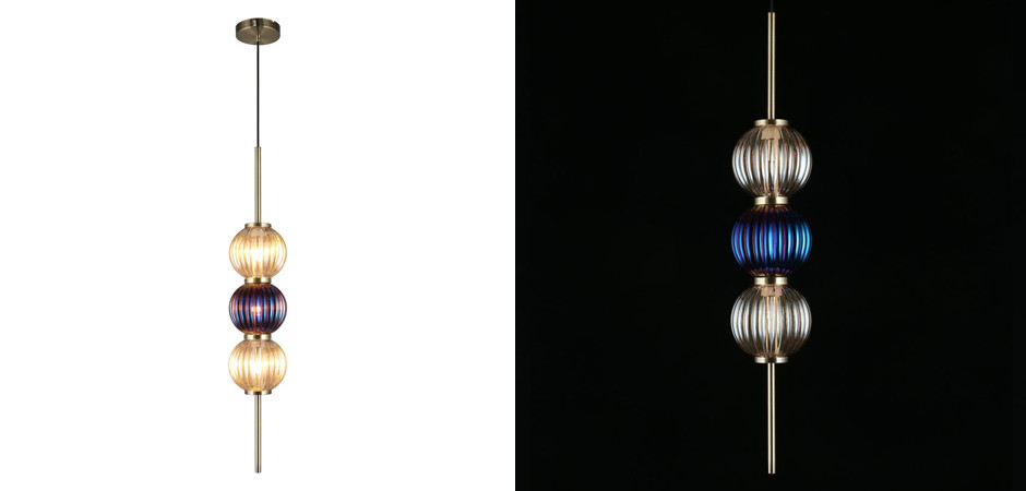 Подвесной светильник Shell Beads с цветным стеклом