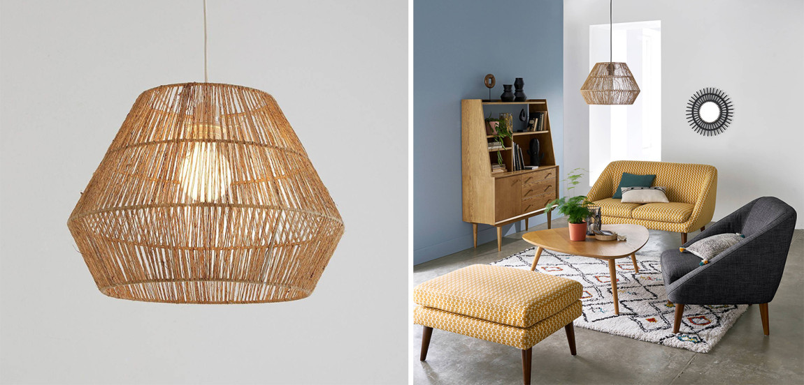 Подвесной светильник Signe Wicker Hemp Beige