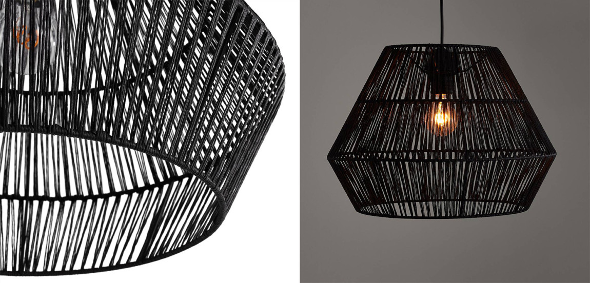 Подвесной светильник Signe Wicker Hemp Black