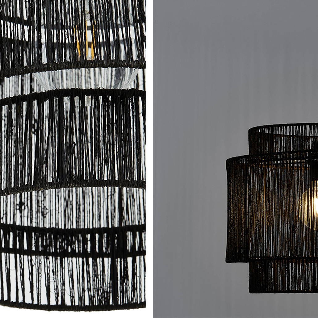 Подвесной светильник Signe Wicker Hemp Black Dual