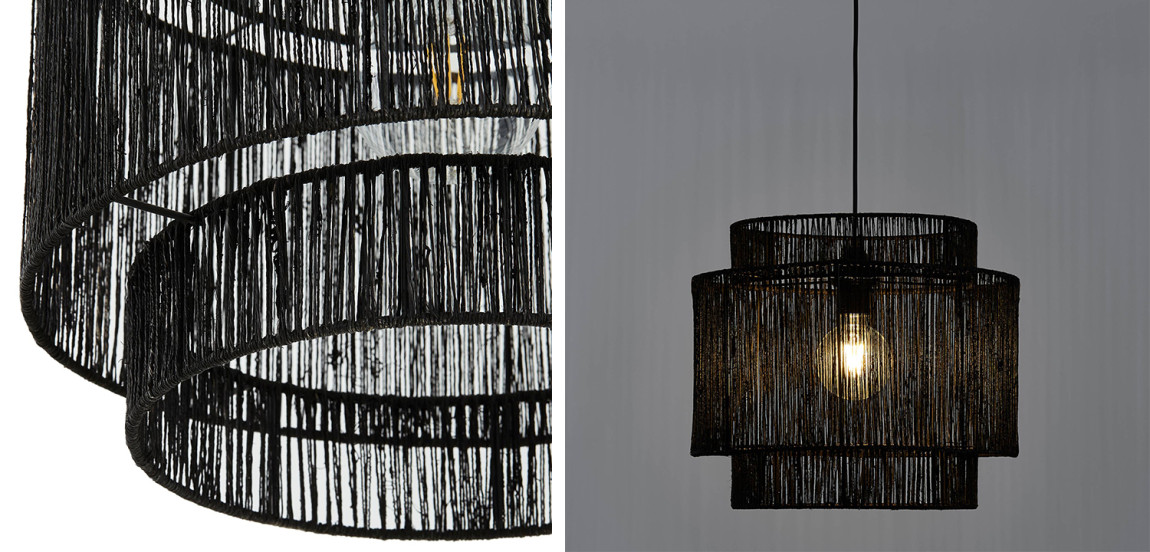 Подвесной светильник Signe Wicker Hemp Black Dual
