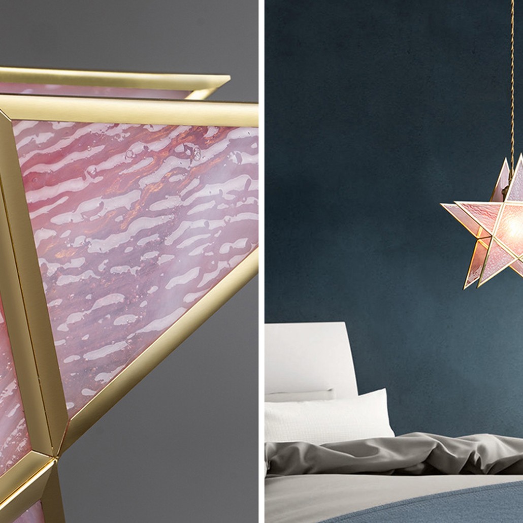 Подвесной светильник Star Pink Glass Hanging Light