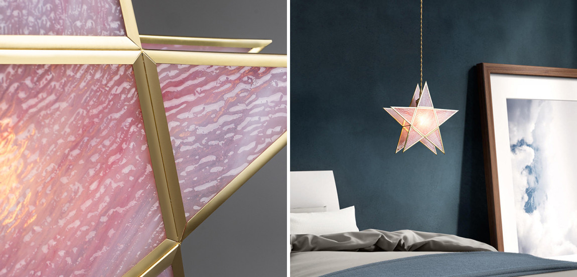 Подвесной светильник Star Pink Glass Hanging Light
