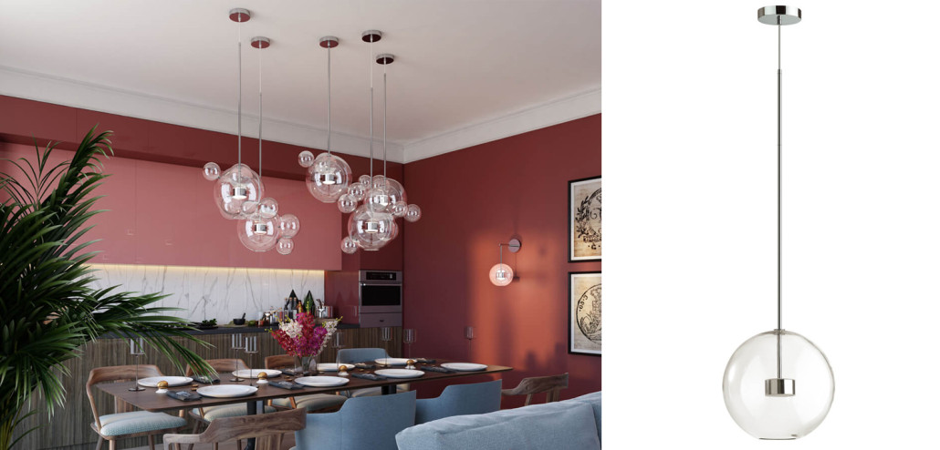 Подвесной светильник Transparent Bubble chromium