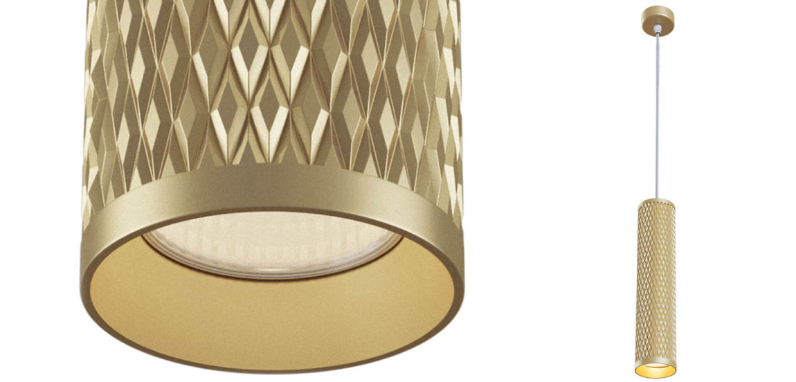Подвесной светильник Trumpet tube gold rhombus