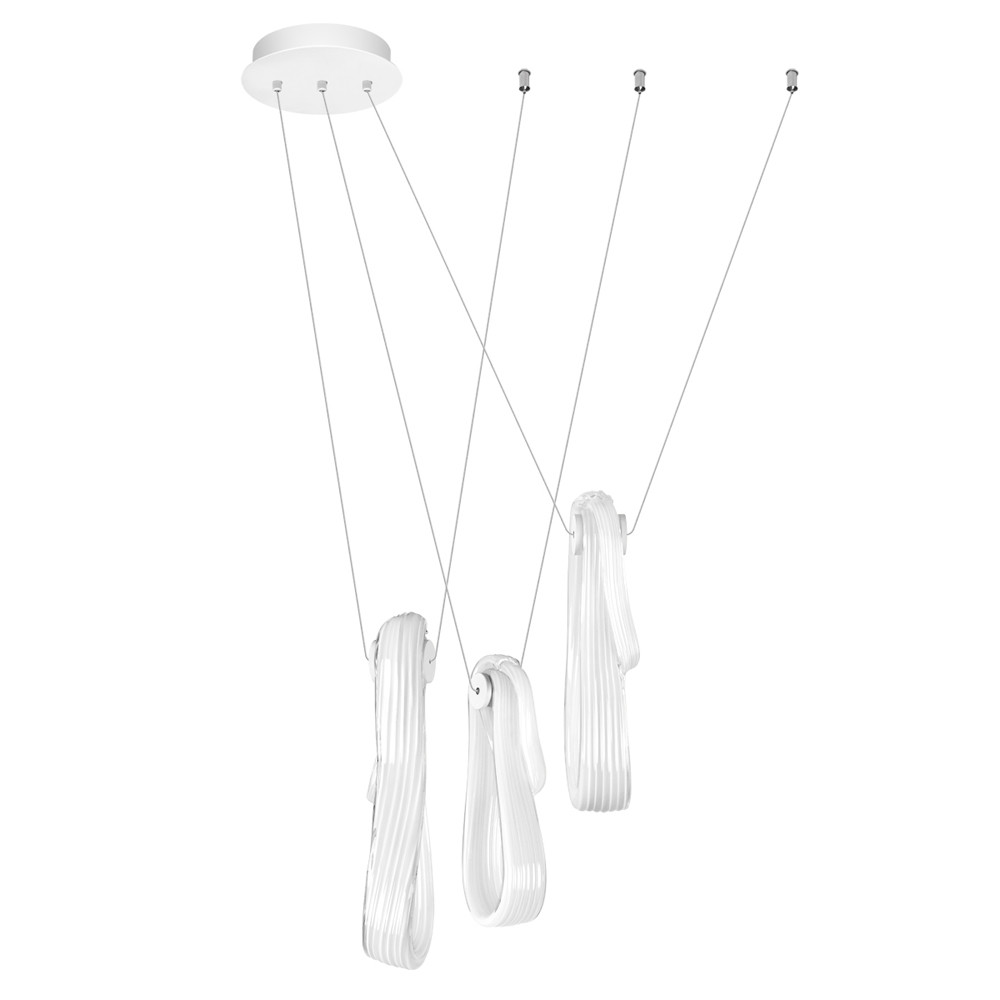 Подвесной светильник белого цвета с 3-мя изогнутыми плафонами Flow Loop