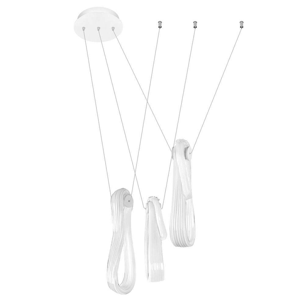 Подвесной светильник белого цвета с 3-мя изогнутыми плафонами Flow Loop