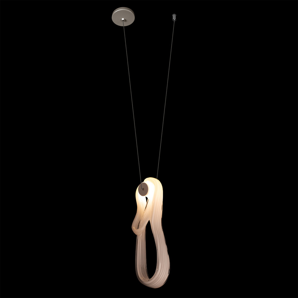 Подвесной светильник белого цвета с изогнутым плафоном Flow Loop