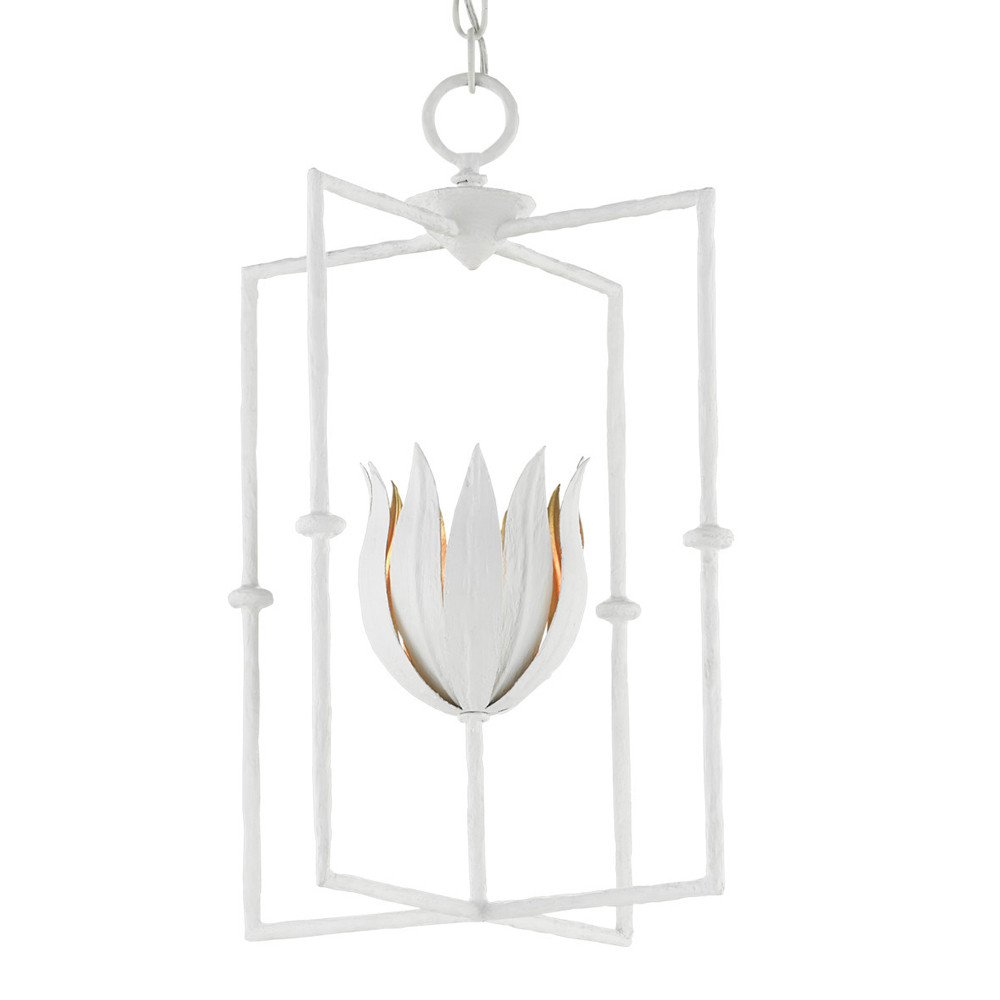 Подвесной светильник белый c абажуром в виде цветка тюльпана White Tulips