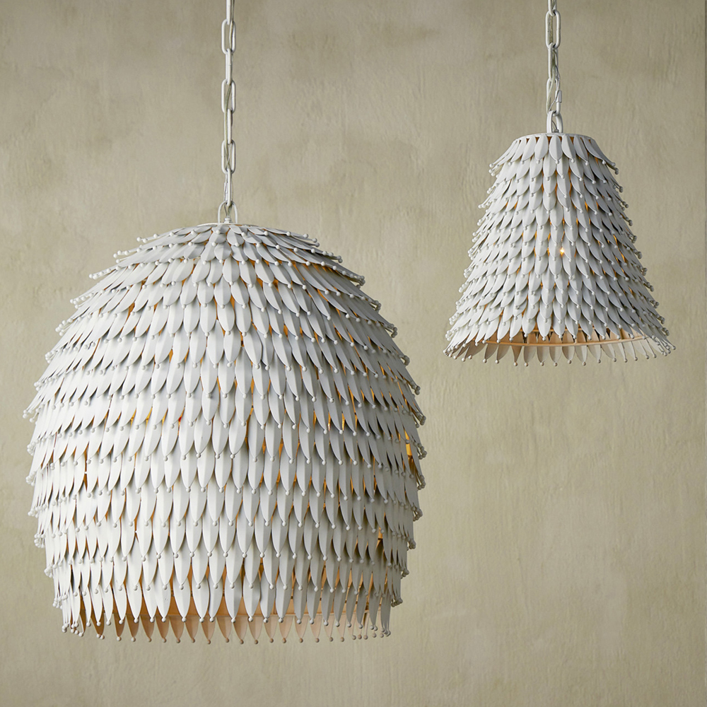 Подвесной светильник белый металлический в форме купола White Natural Lines