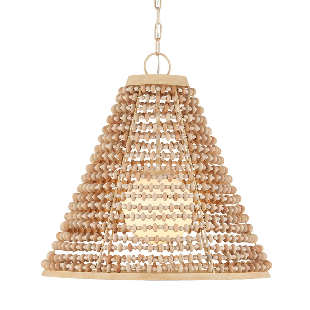 Подвесной светильник в форме колокола из деревянных бусин Wooden Beads