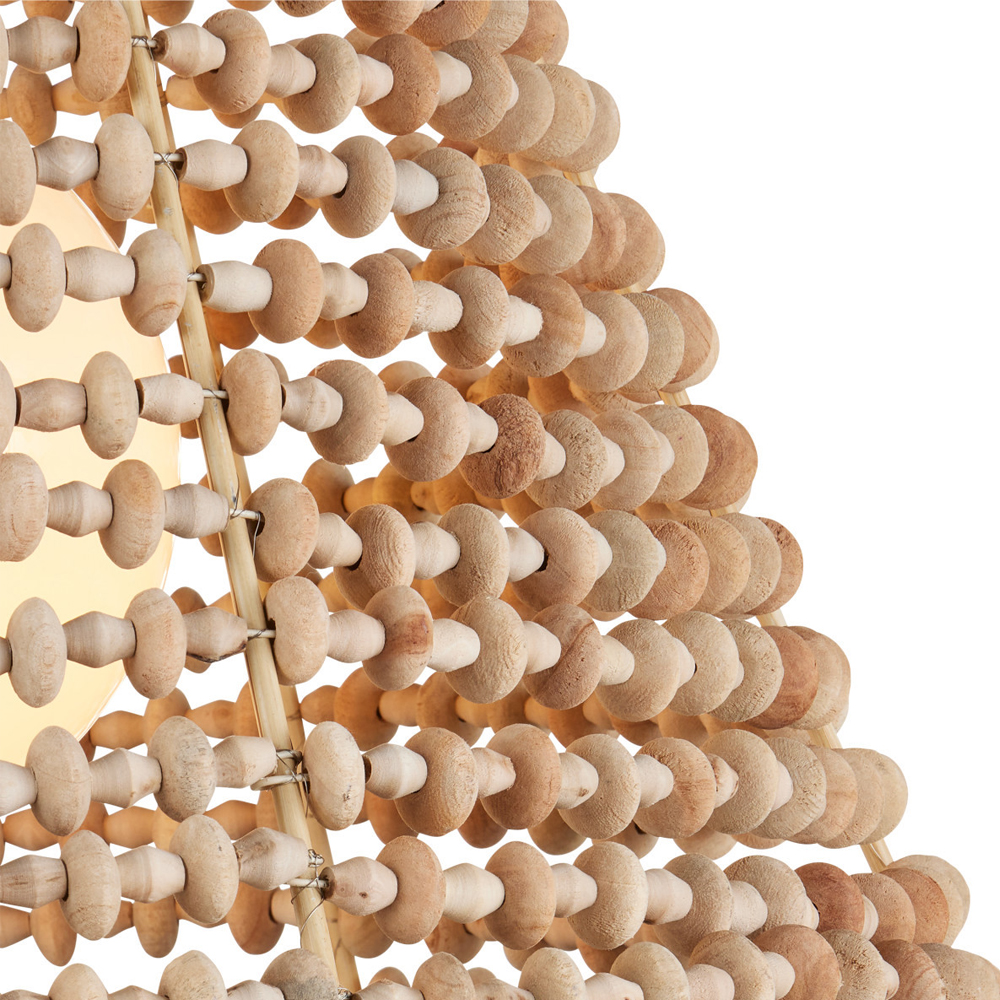 Подвесной светильник в форме колокола из деревянных бусин Wooden Beads