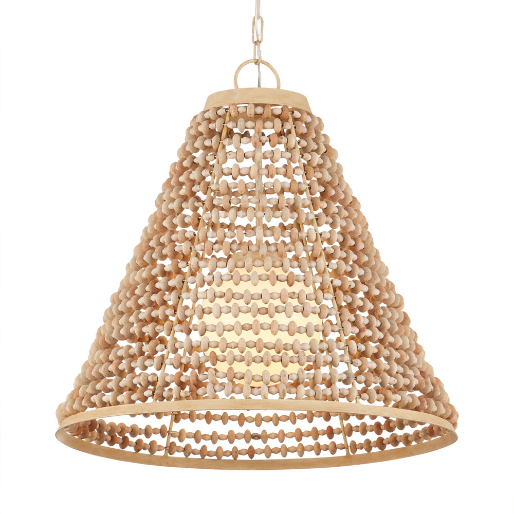 Подвесной светильник в форме колокола из деревянных бусин Wooden Beads