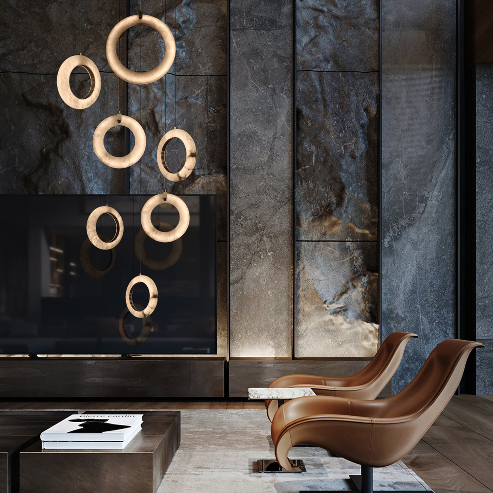 Подвесной светильник в форме кольца Cryptocrystalline Stone