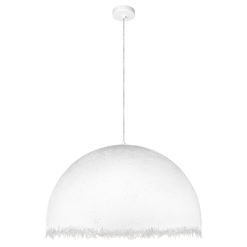 Подвесной светильник в форме купола белого цвета с ажурной бахромой Tactile Line