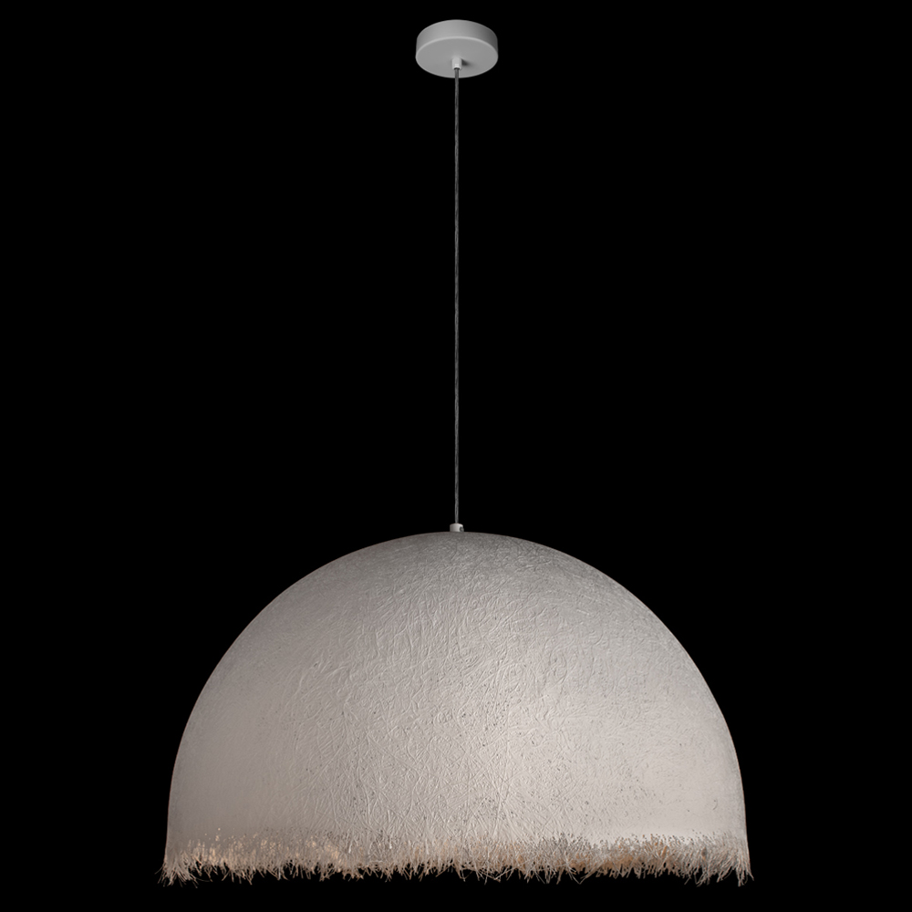 Подвесной светильник в форме купола белого цвета с ажурной бахромой Tactile Line